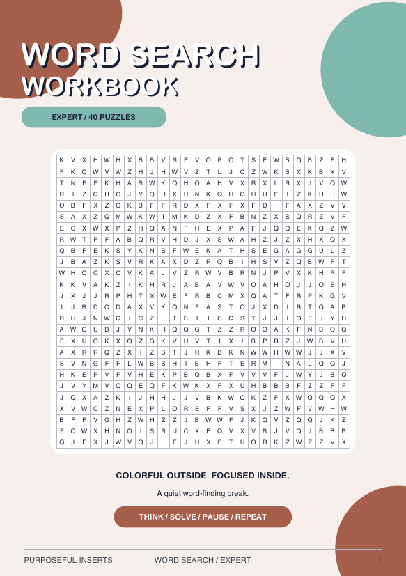 Word Search expert Purposeful Insert cover