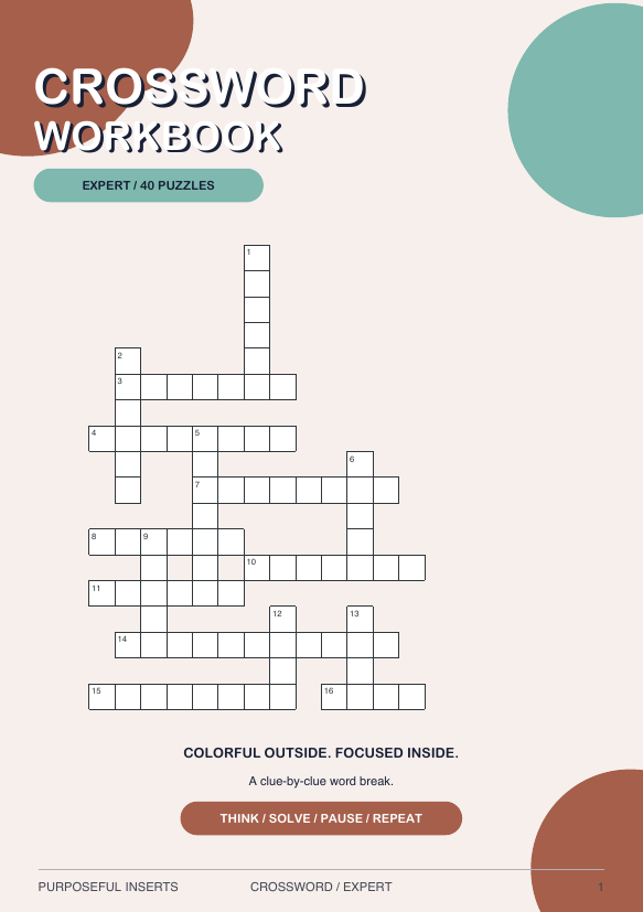 Expert Crossword puzzle workbook cover